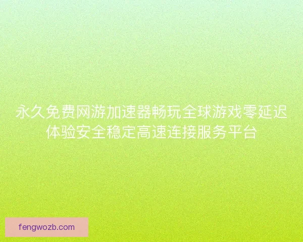 永久免费网游加速器畅玩全球游戏零延迟体验安全稳定高速连接服务平台